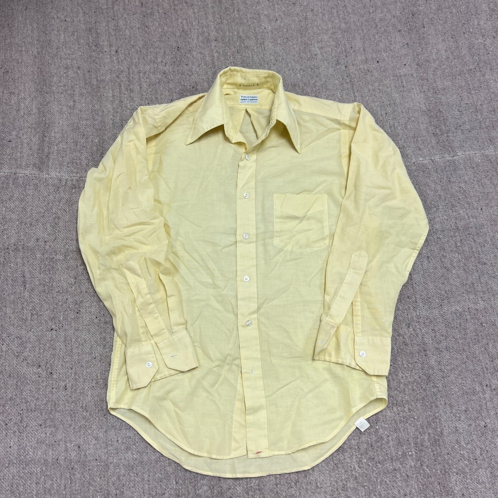 Vintage James Campion Dartmouth Outfitter Button Up Shirt Mens Large Yellow 1960